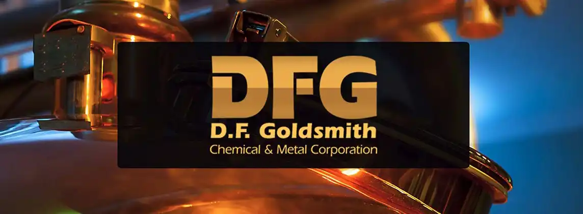 DF Goldsmith logo on a copper kettle background